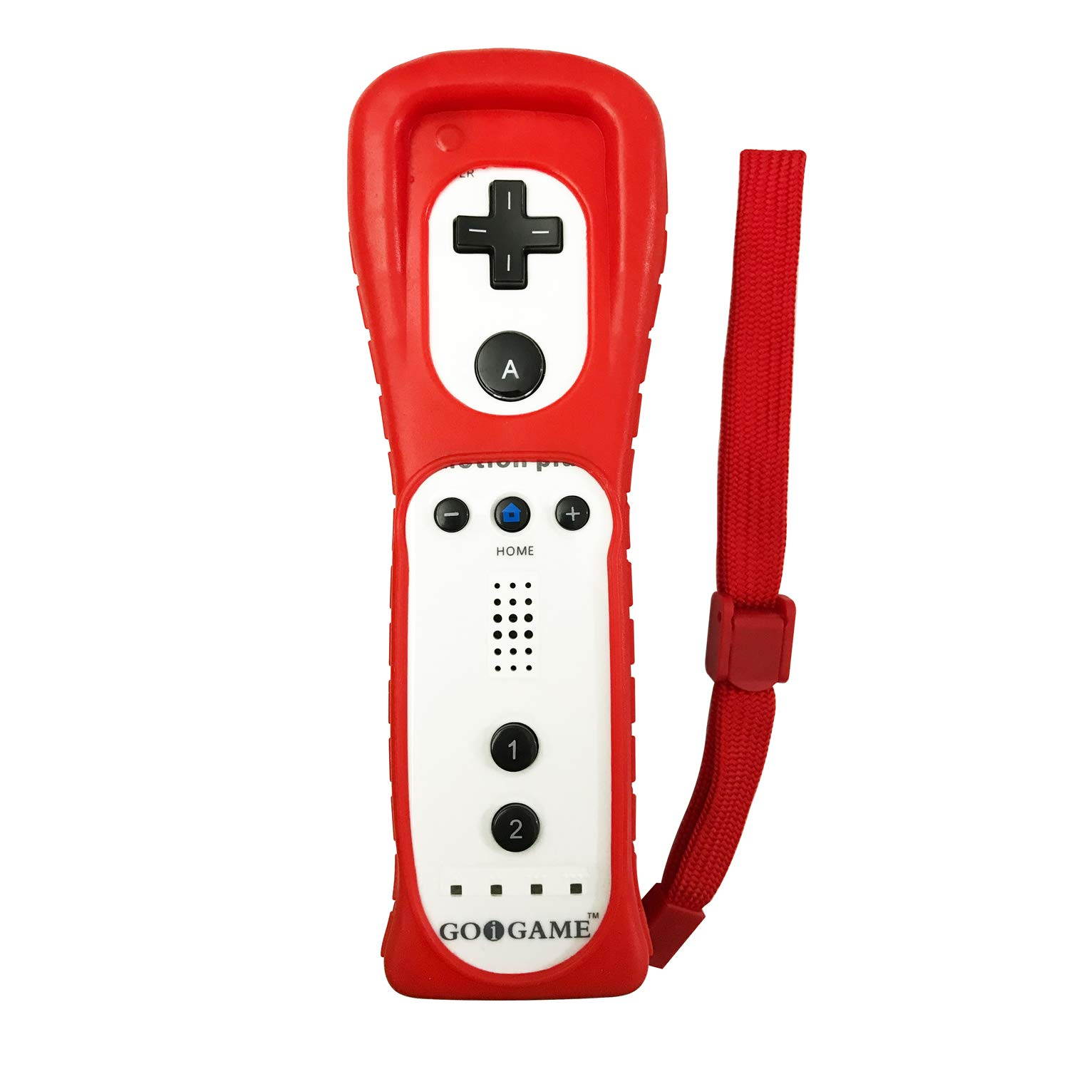 Jadebones 2X Silicone Skin Case Cover with Wrist Strap for Nintendo Wii Remote Controller (Red+Blue)