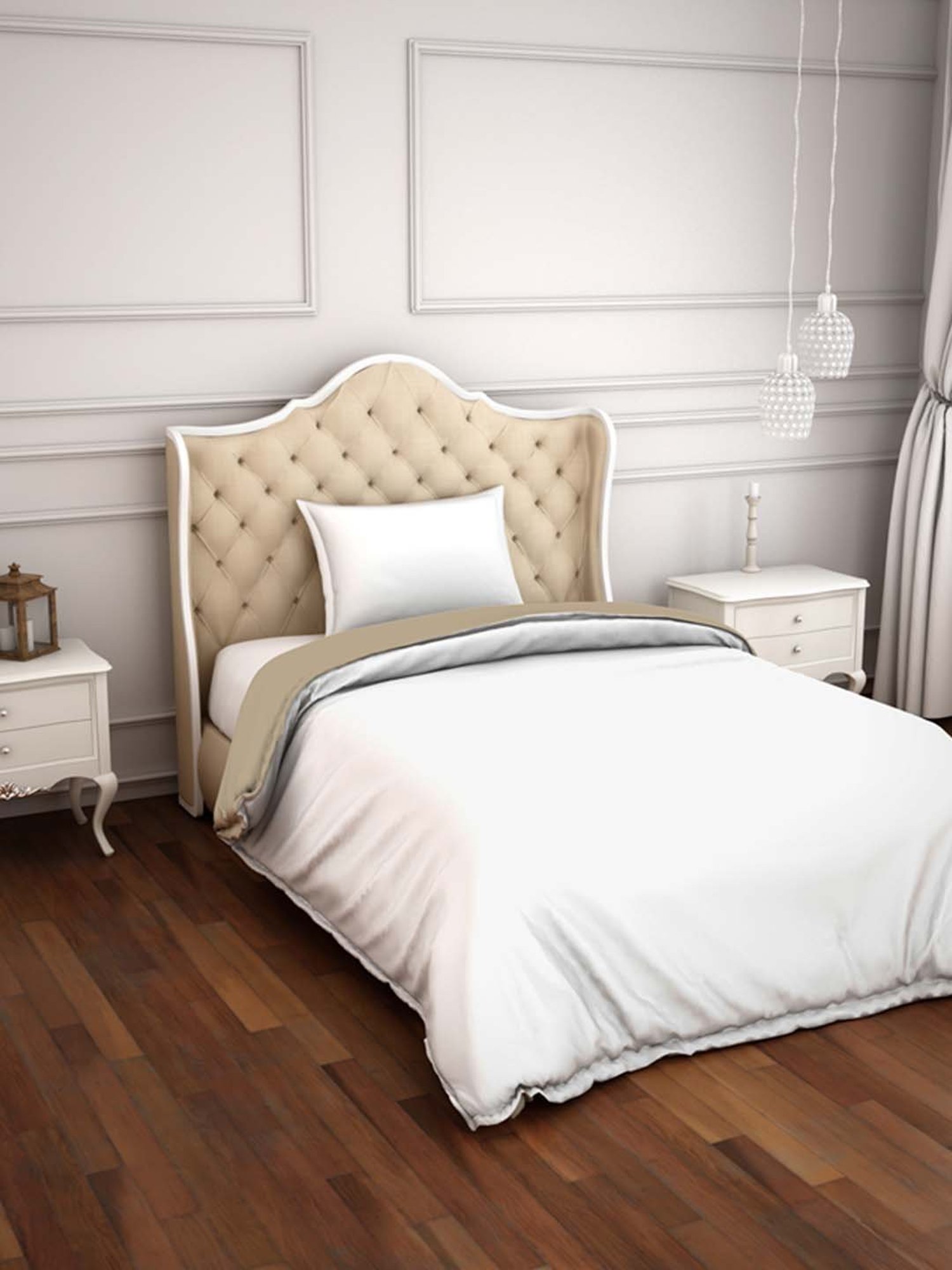 Spaces Hygro White Cotton 300 TC Duvet Cover - Set of 1