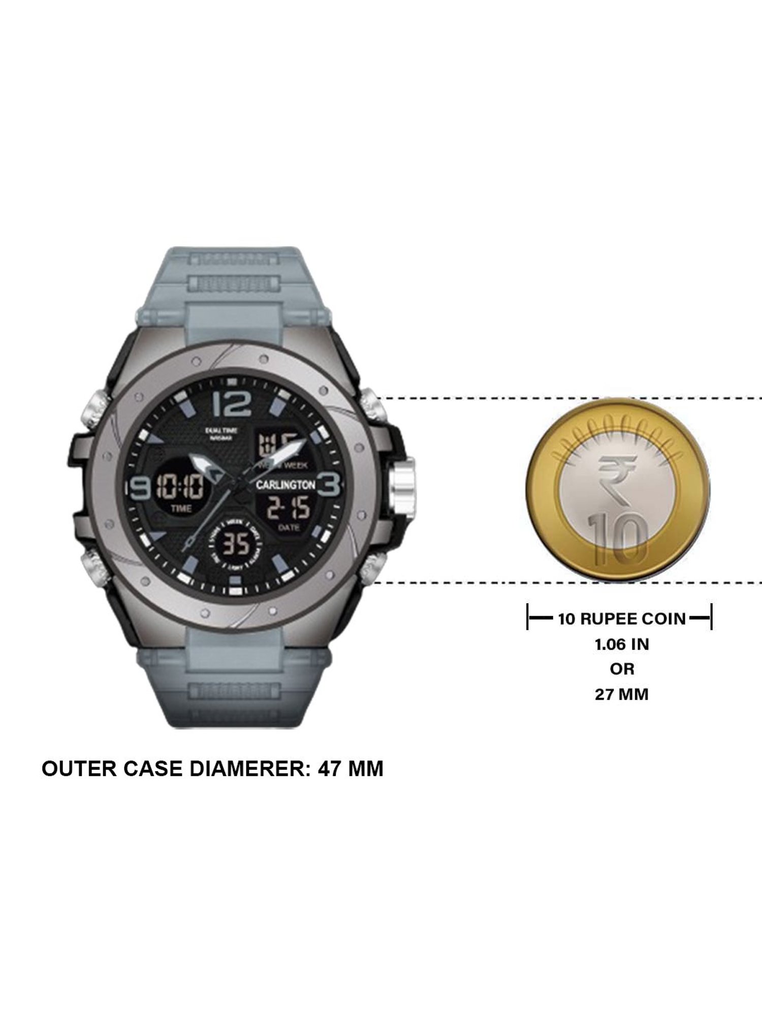 Carlington Endurance 9105 Grey Chronograph Watch for Men