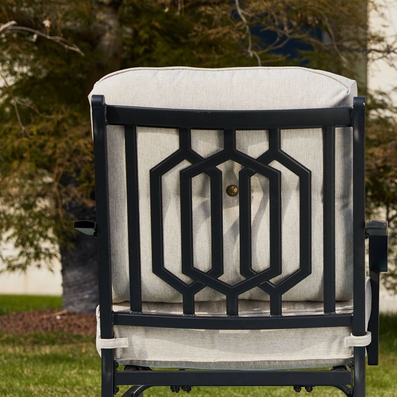 2pc Patio Chairs Steel Patio Seating Sets Cream - Lokatse