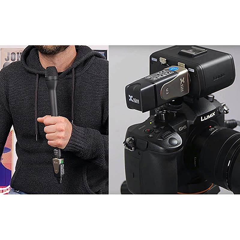 U3 Plug-on Microphone Wireless System for Dynamic Microphone Audio Mixer, PA System and DSLR Camera.