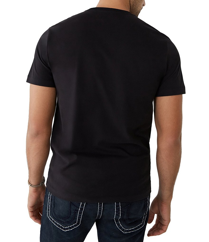 True Religion Tag Buddha Multi Logo Short-Sleeve Crew T-Shirt