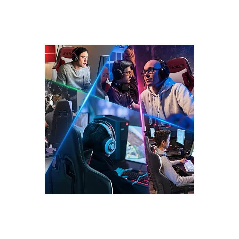 Gaming Chair Racing Style High-Back PU Leather Office Chair Computer Desk Chair Executive and Ergonomic Swivel Chair with Headrest and Lumbar Support (Red)