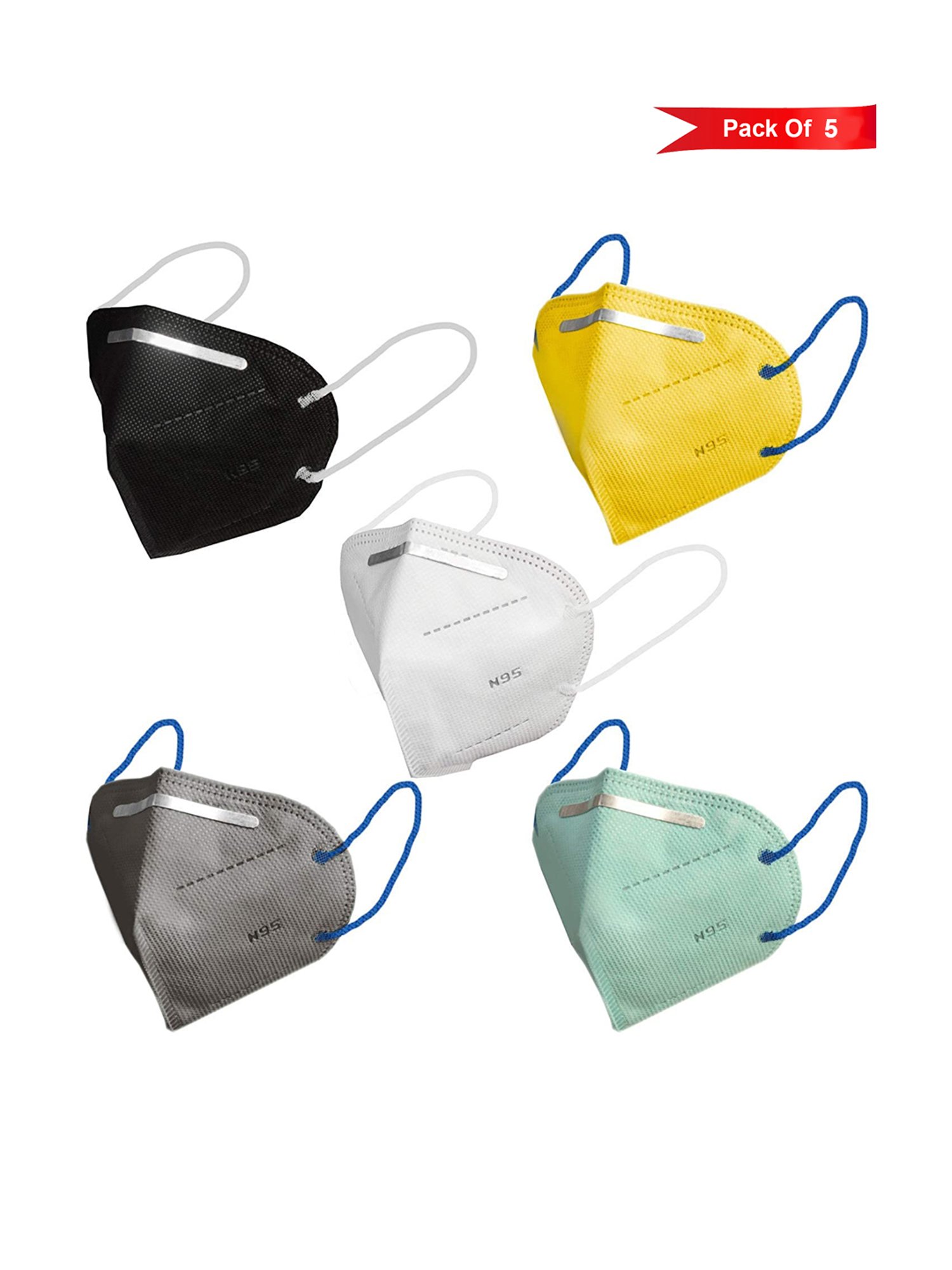 Lioncrown N95 5 Layered Reusable Face Mask - Pack of 5