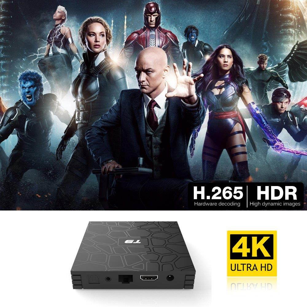 EVANPO Android TV Box 8.1 [4GB/32GB] 2018 Updated Smart TV Box Media Player Quad Core/ 64 Bits/BT 4.1/ H.265/ 3D UHD 4K Android TV Player with Wireless Mini Keyboard (Backlit)
