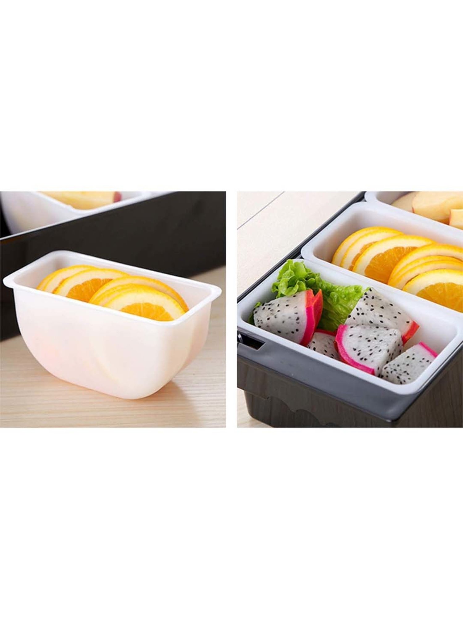 FnS Black Stainless Steel Condiment Tray