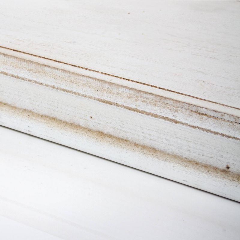 8" x 16" Set of 3 Whitewash Wood Floating Corner Shelves White - Crystal Art Gallery