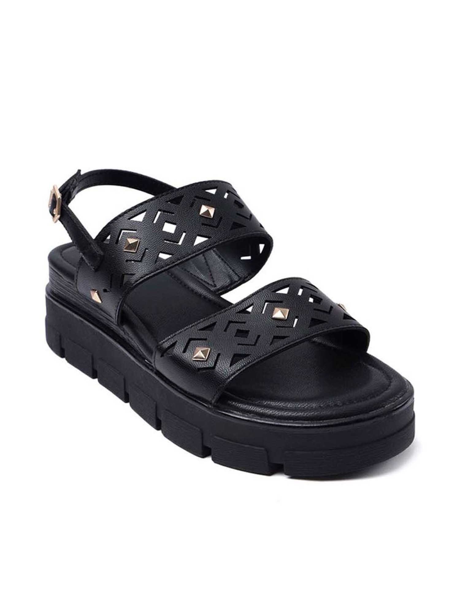 BAGATT Women's Mariella Black Back Strap Wedges