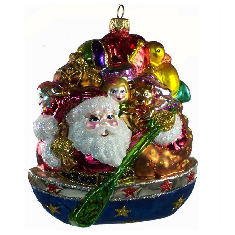 Larry Fraga Across The Bay Ornament Christmas Boat Santa  -  Tree Ornaments
