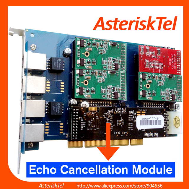 Asterisk PCI Analog Board with 1 FXO+3FXS,with Echo Canceller Hardware,supports issabel,Freepbx,For Asterisk PBX VoIP PABX Phone System TDM400P TDM410P