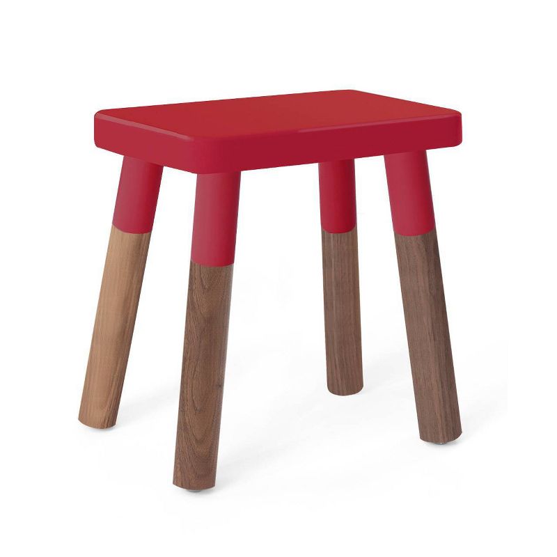 Set of 2 Peewee Wood Veneer Kids' Chairs Walnut/Red - Nico & Yeye