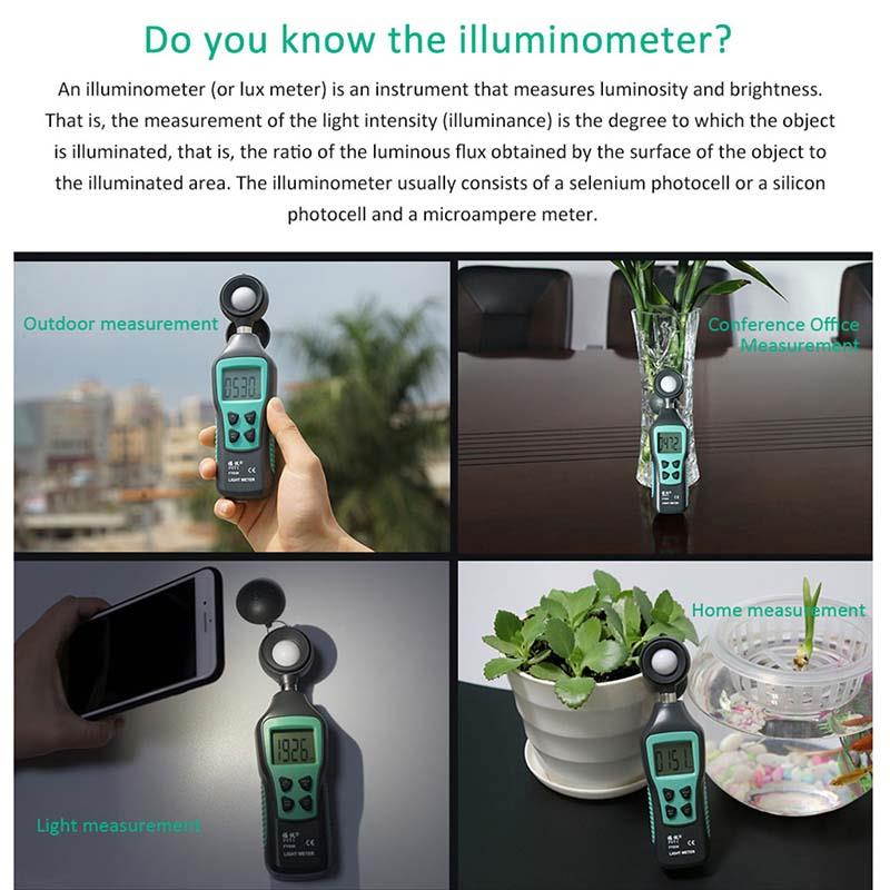 Digital Light Meter 200,000 Portable Mini LUX Fotometro Spectrometer Lux Meter Luxometer Luminance Illumination Meter
