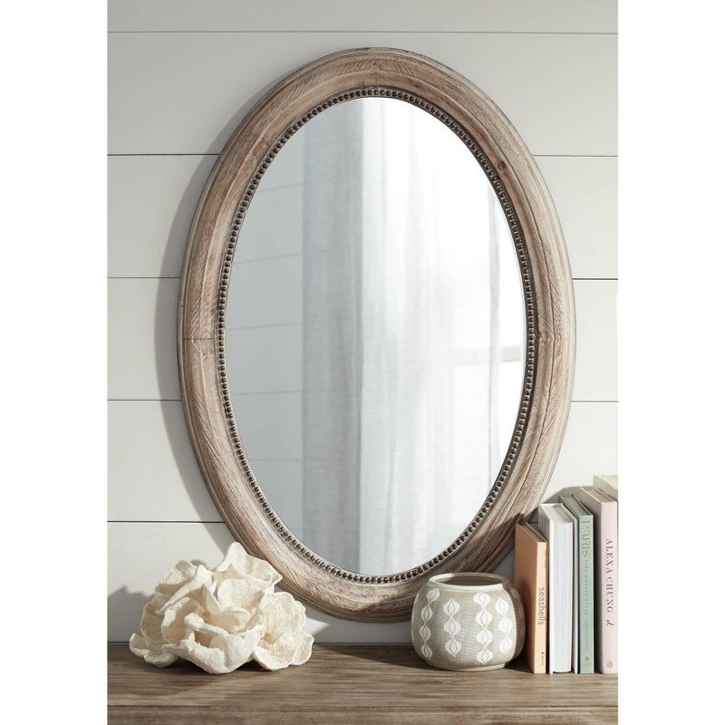 Noble Park Zahra Wooden 23 1/2" x 34" Oval Wall Mirror