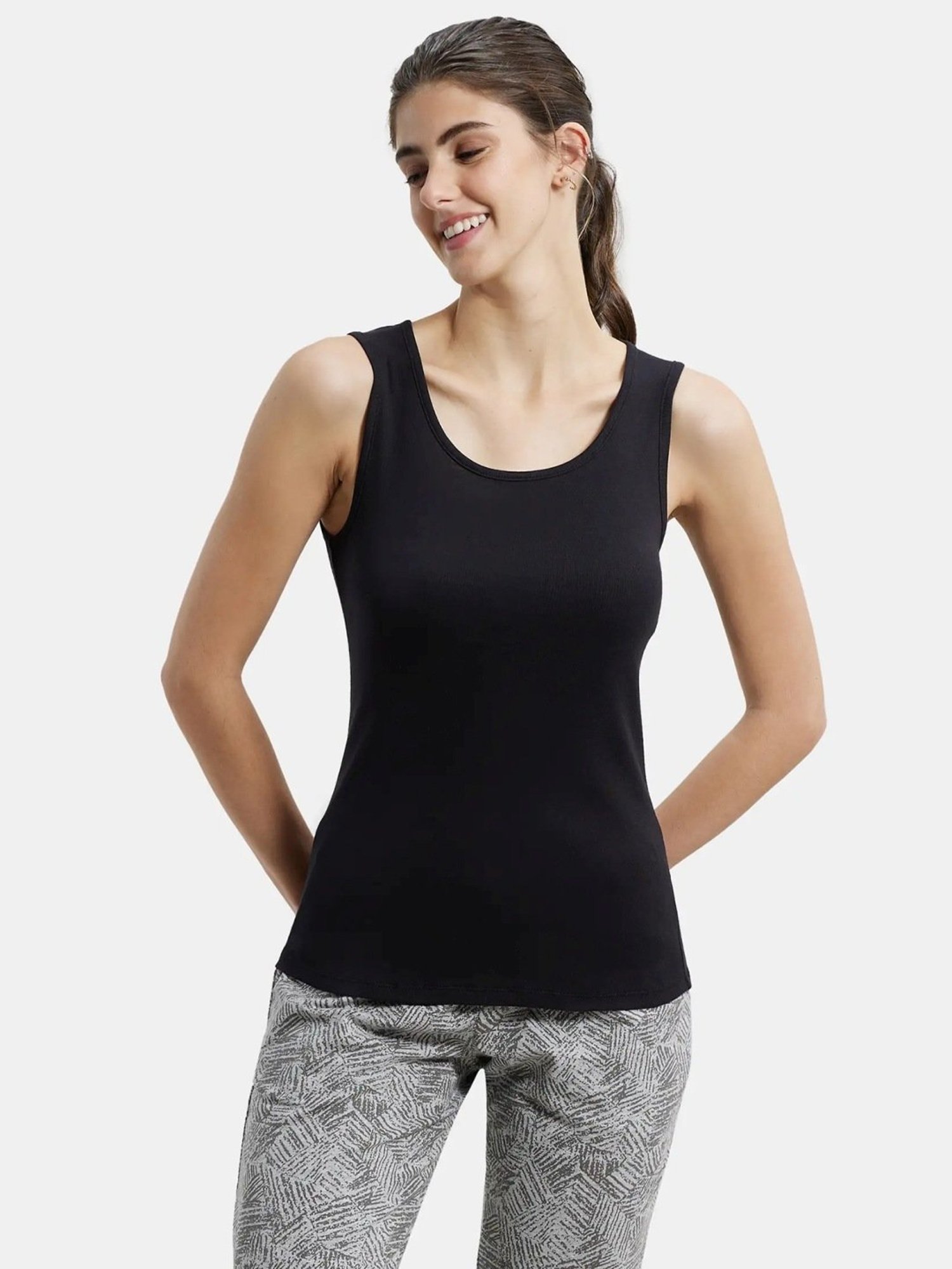 Jockey A113 Women's Super Combed Cotton Rib Fabric Slim Fit Solid Tank Top