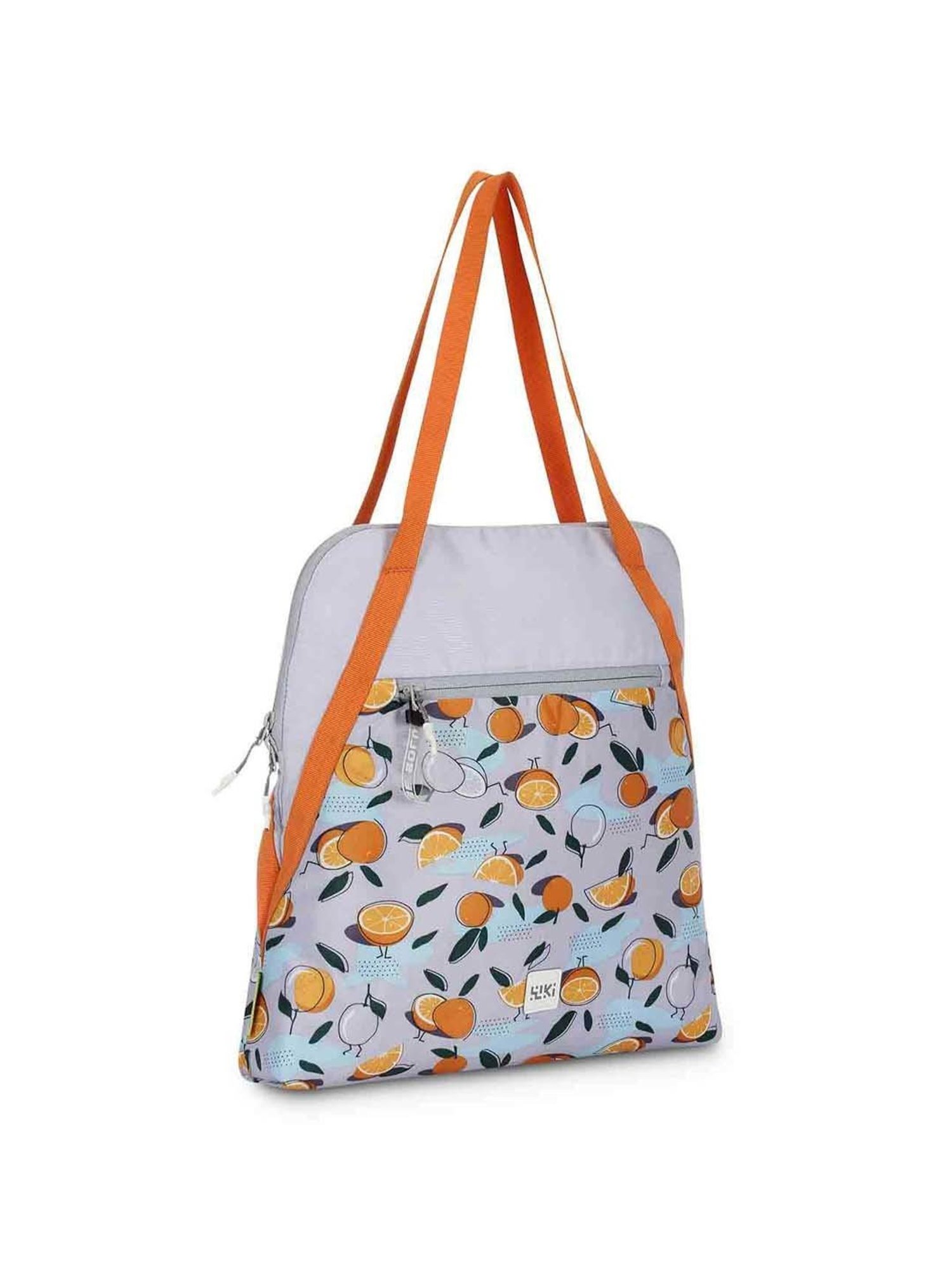 Wiki Tote Grey Printed Medium Tote Handbag