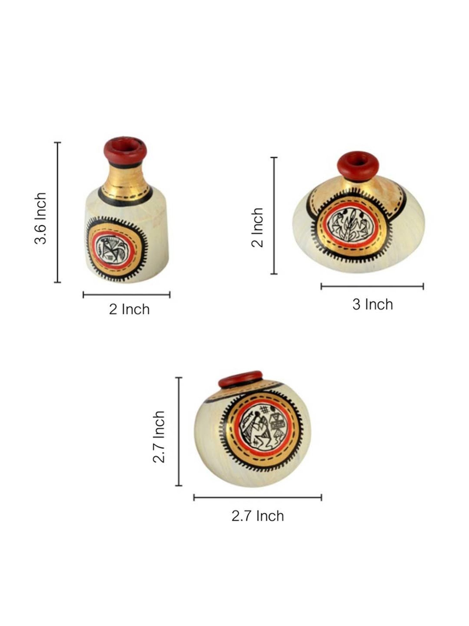 eCraftIndia Golden Handcrafted Engraved Palm Buddha Decorative Showpiece