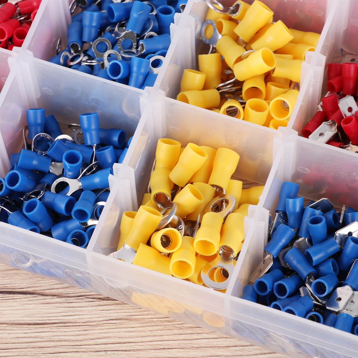 1300pcs Copper Amphenol Connector Heavy Duty Wire Lugs Battery Cable Closed Ends Bare Copper Eyelets Tubular Ring Terminal Connectors