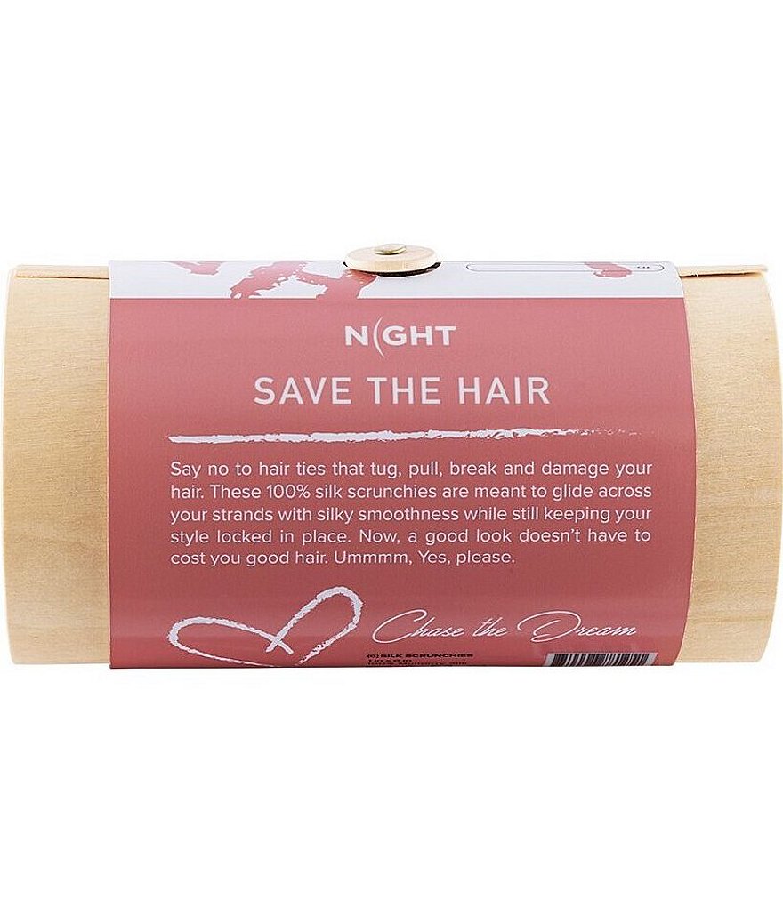 NIGHT 100% Silk Thin Scrunchies - 6 pack