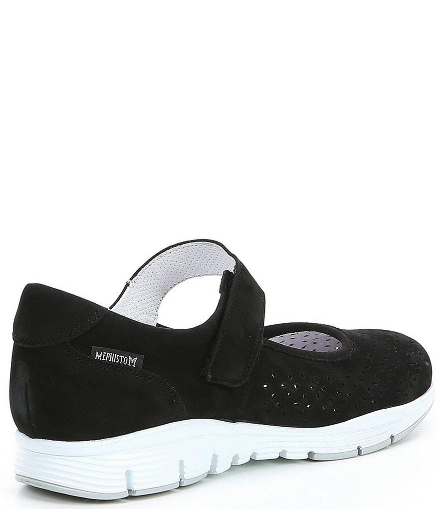 Mephisto Perforated Leather Flat Mary Janes