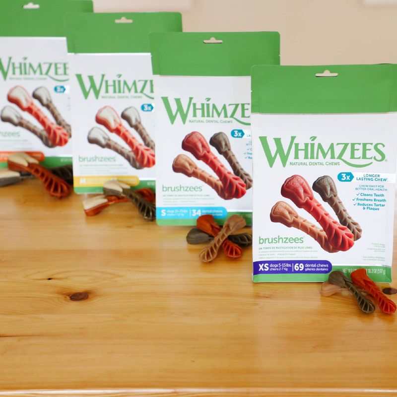 WHIMZEES Brushzees Value Bag Large Dental Dog Treats - 21.2oz