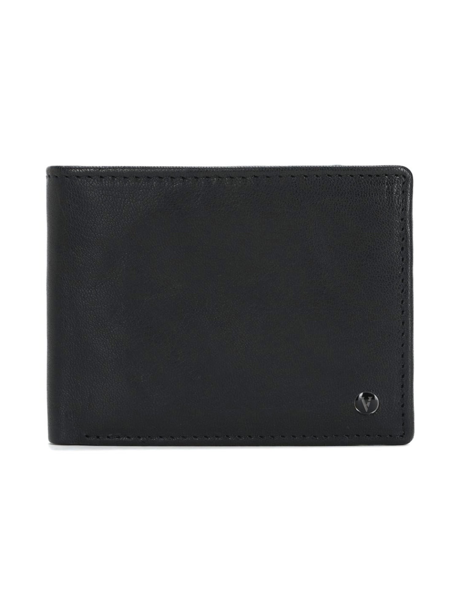 Van Heusen Black Leather Bi-Fold Wallet for Men