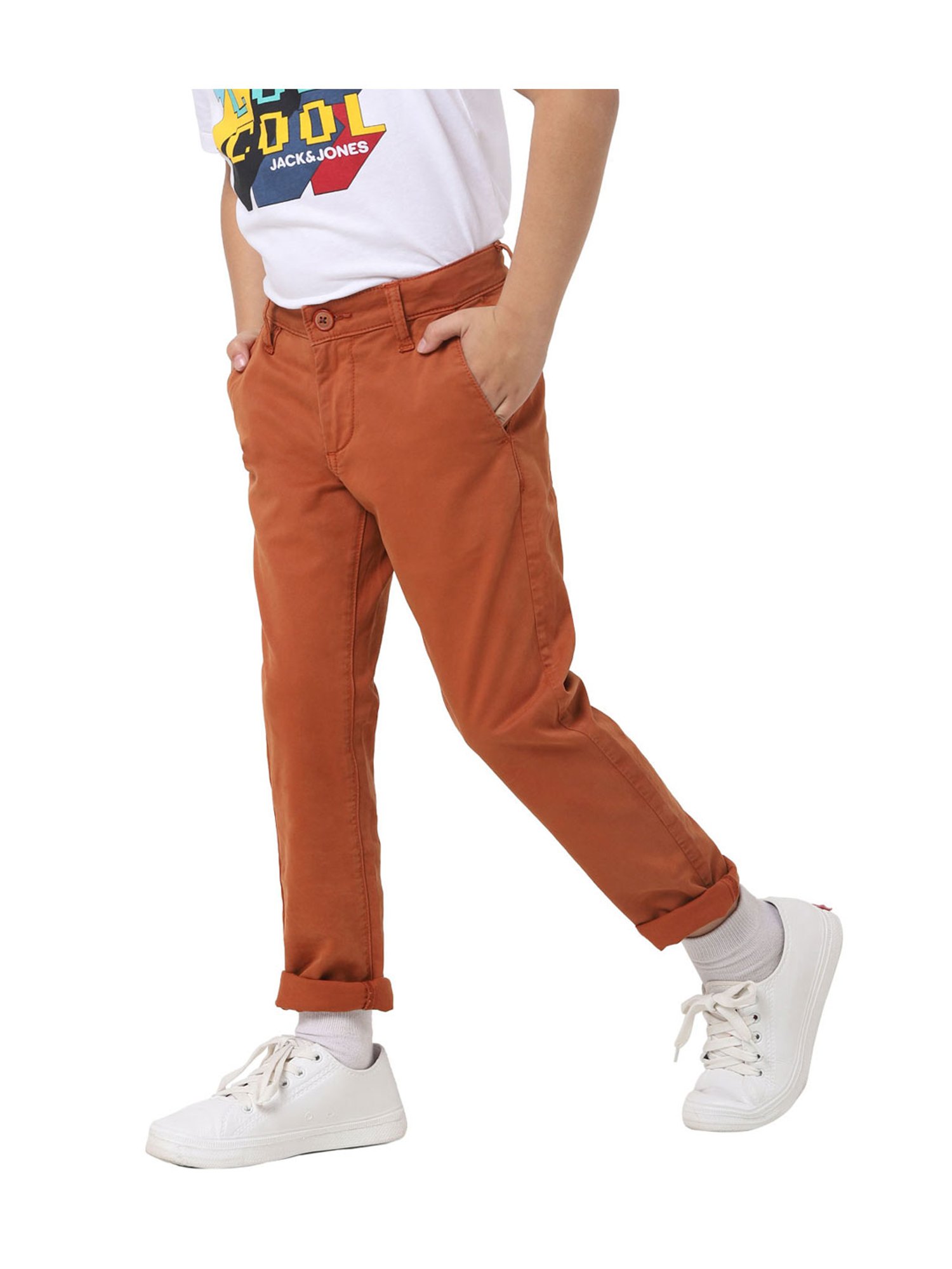 Jack & Jones Junior Brown Solid Trousers