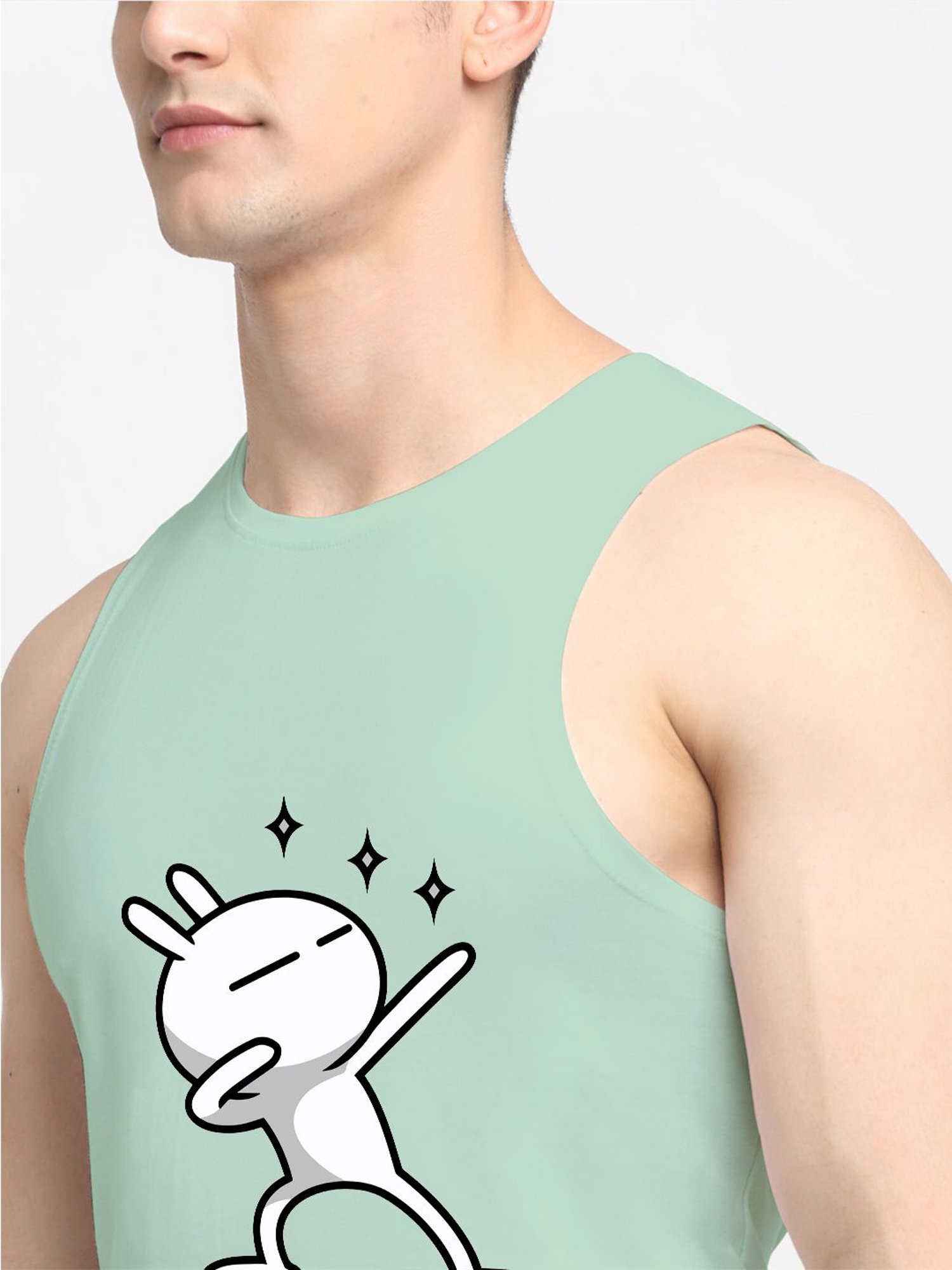 Friskers Pista Cotton Slim Fit Printed Vest