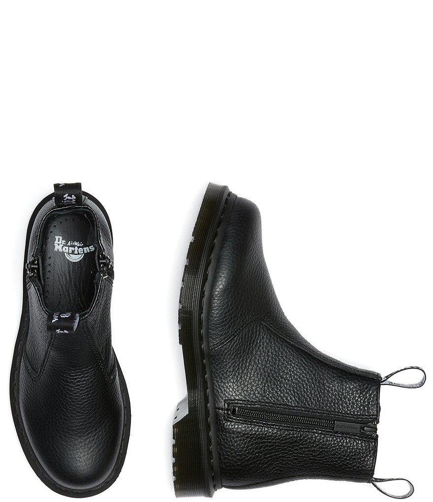 Dr. Martens Women's 2976 Milled Nappa Leather Zip Lug Sole Chelsea Boots