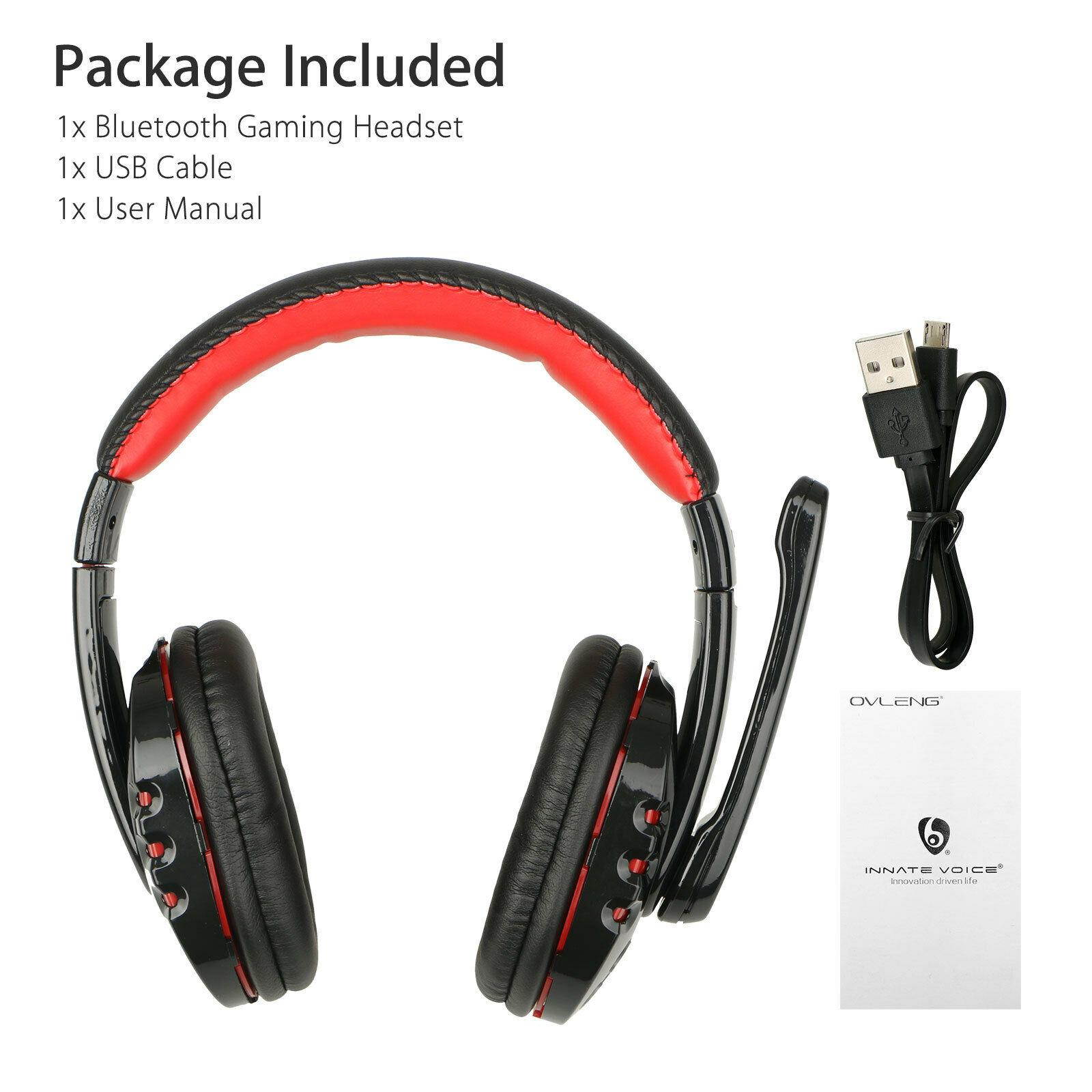 Bluetooth Wireless Gaming Headset for Xbox PC PS4 with Mic LED Volume Control