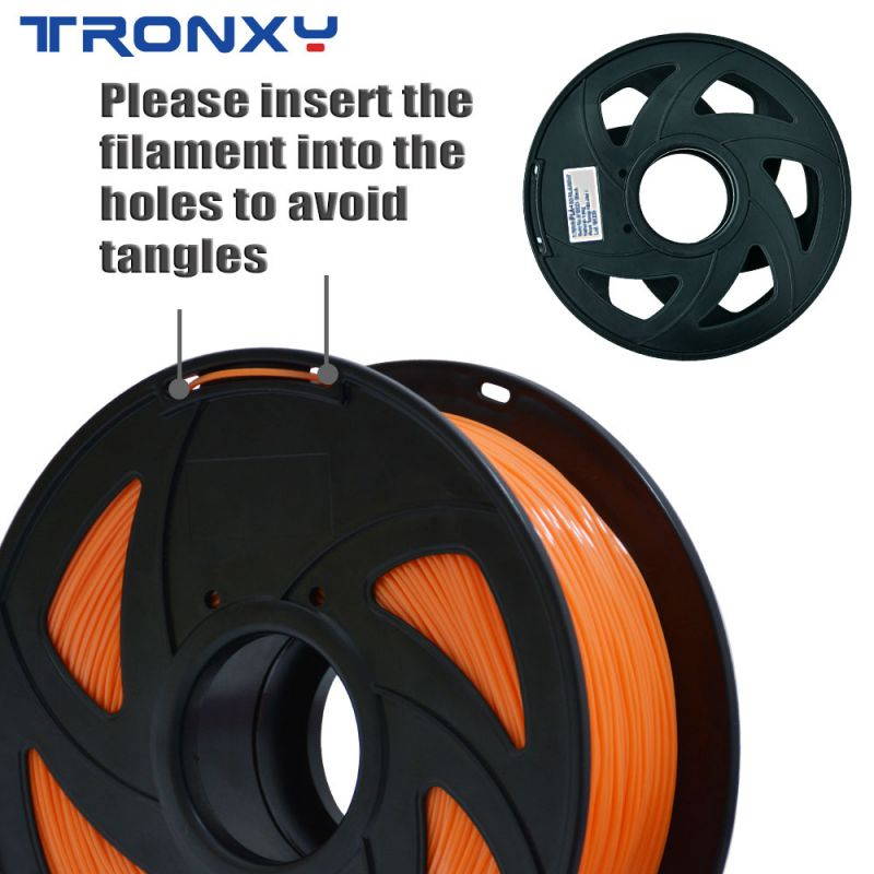 TRONXY 3D flexible orange TPU filament 1.75 mm, 2.2 pounds (1KG) Material: TPU, hardness 95A