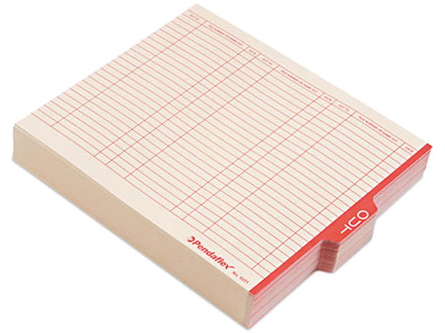 Pendaflex 5251 Outguides, Red Center "OUT" Tab, Manila, Letter, 100/Box