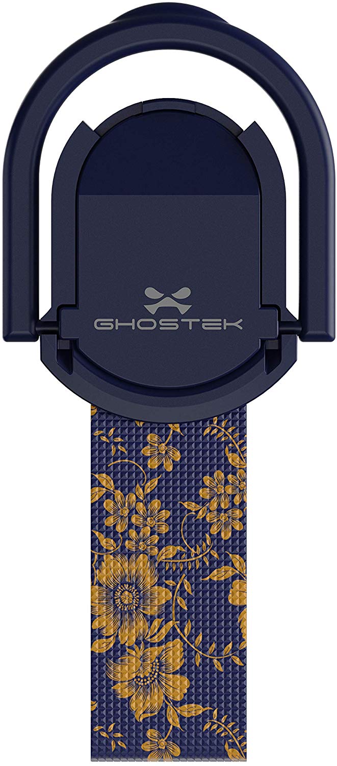 Ghostek Loop Phone Ring Holder Strap with Stand and Smartphone Car Holder Magnet Cute iPhone Grips for Women Perfect for Taking Selfies Removable for Wireless Charging Compatible - (Floral Fuchsia)