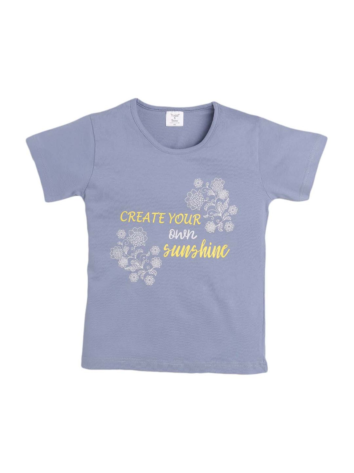 Todd N Teen Kids Grey Cotton Printed T-Shirt & Pyjamas