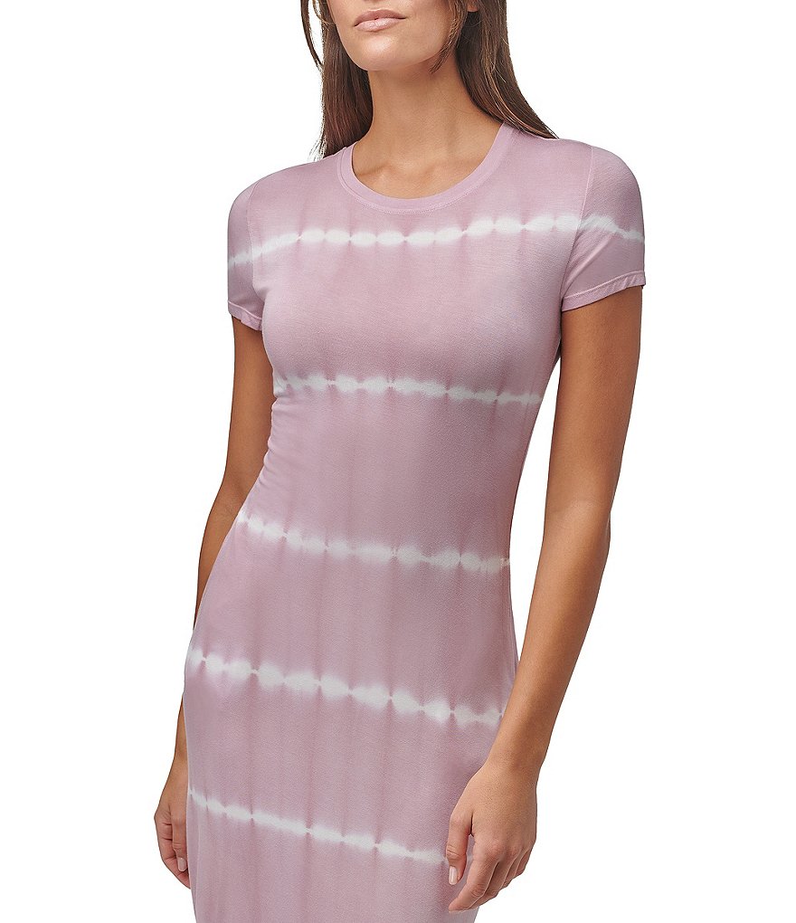 Marc New York Tie Dye Jewel Neck Side Pocket Midi Dress