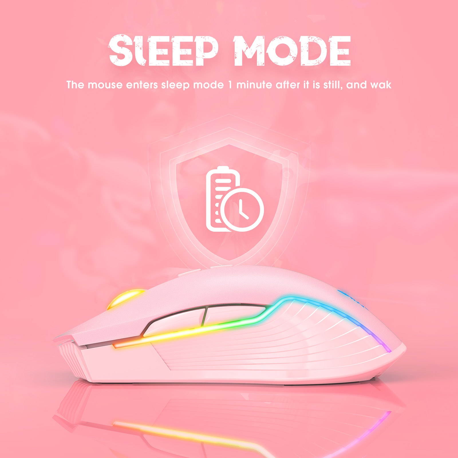 ONIKUMA CW905 2.4G Wireless Gaming Mouse RGB Backlit E-sports Mouse Optical Computer Mice 5 Adjustable DPI with 7 Programmable Buttons for Laptop Desktop PC Computer