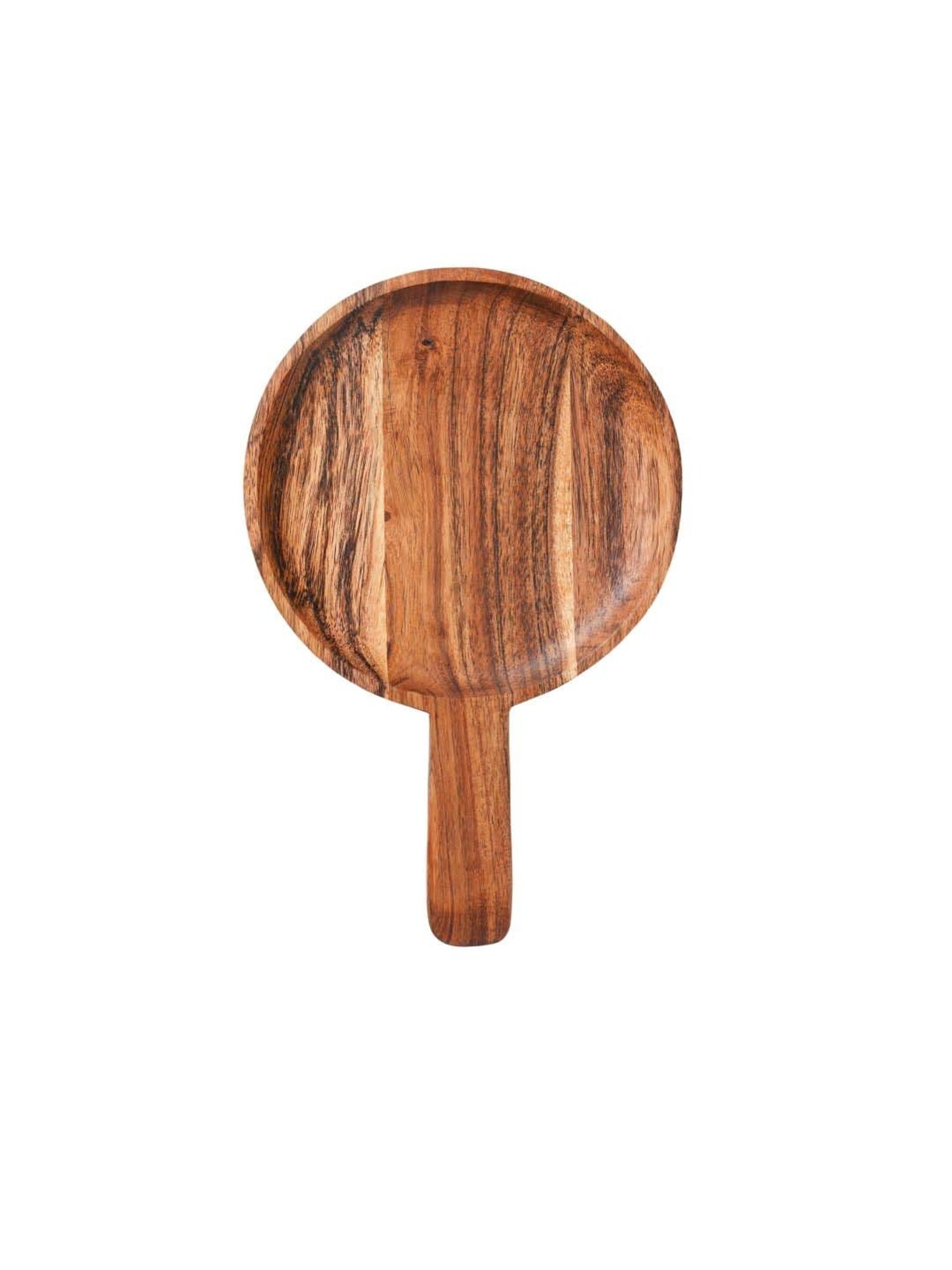 Nestasia round 100% Natural Accacia Wooden chopping+Serving board with handle for occasion(5.9 Inch)