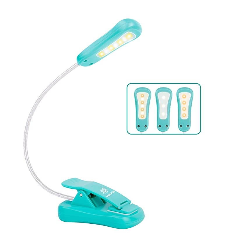 LuminoLite Rechargeable Book Light, 3 Colortemperature &times; 3 Brightness, Reading Lights for Reading in Bed. Up to 70 Hours Lighting. Perfect Gift for Bookworms, Kids & Travel. (Turquoise)