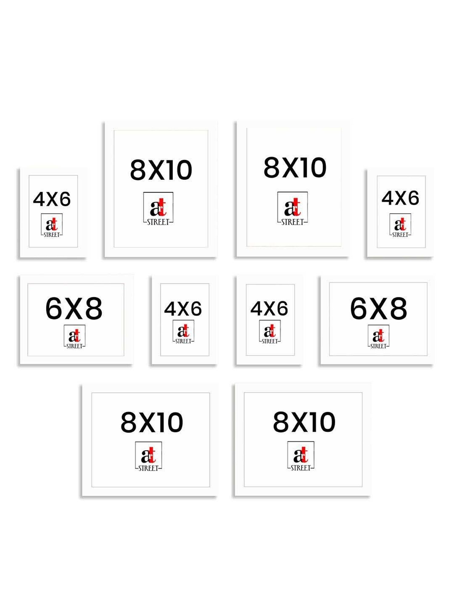 Art Street White Synthetic Country Side Wall Photo Frame - Set of 10