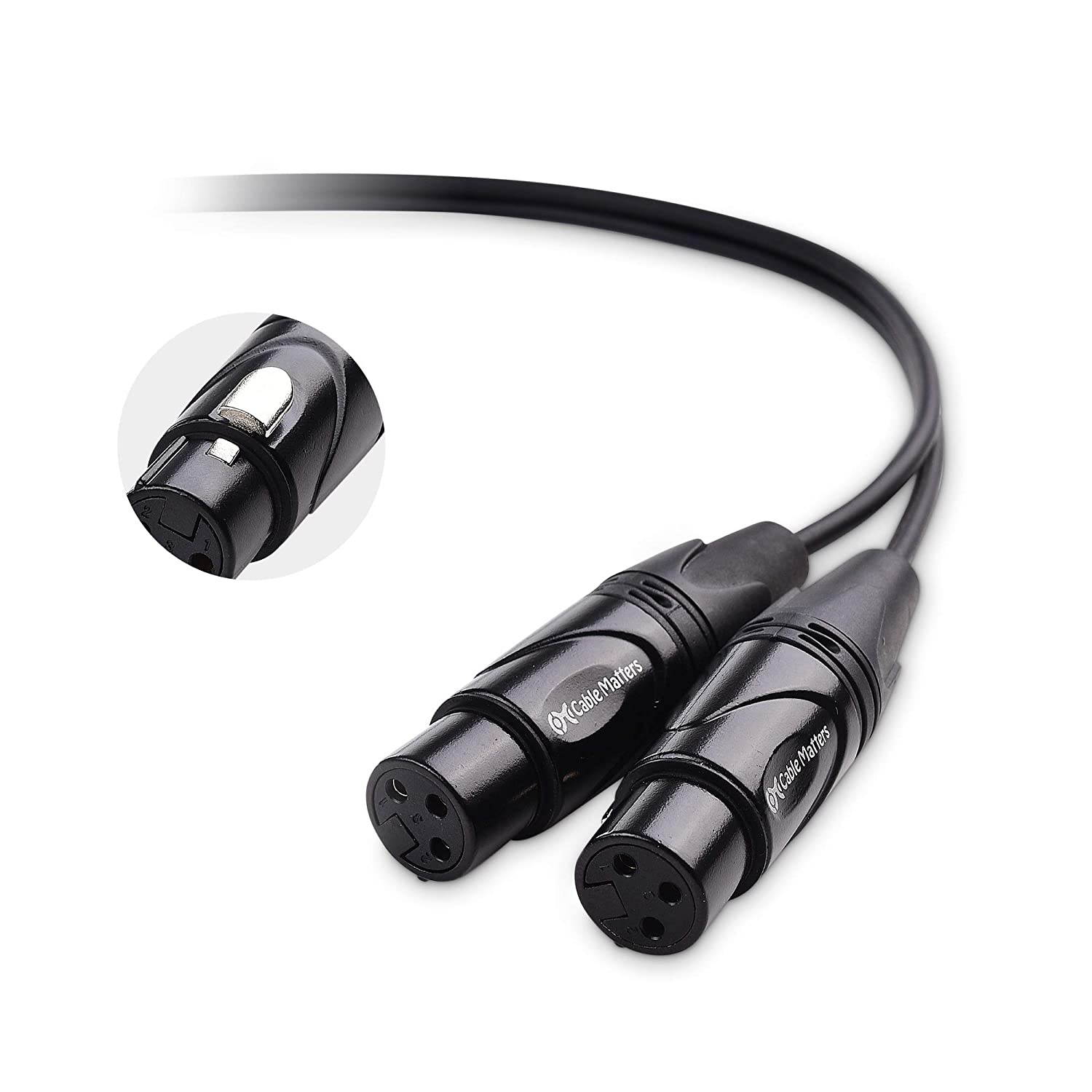Cable Matters XLR Splitter Cable, Male to 2 Female XLR Y Cable - 18 Inches
