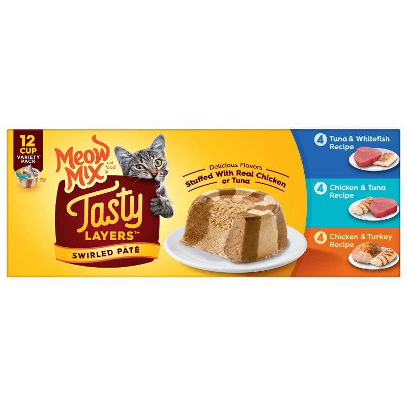 Meow Mix Tasty Layers Wet Cat Food Variety Pack - 2.75oz