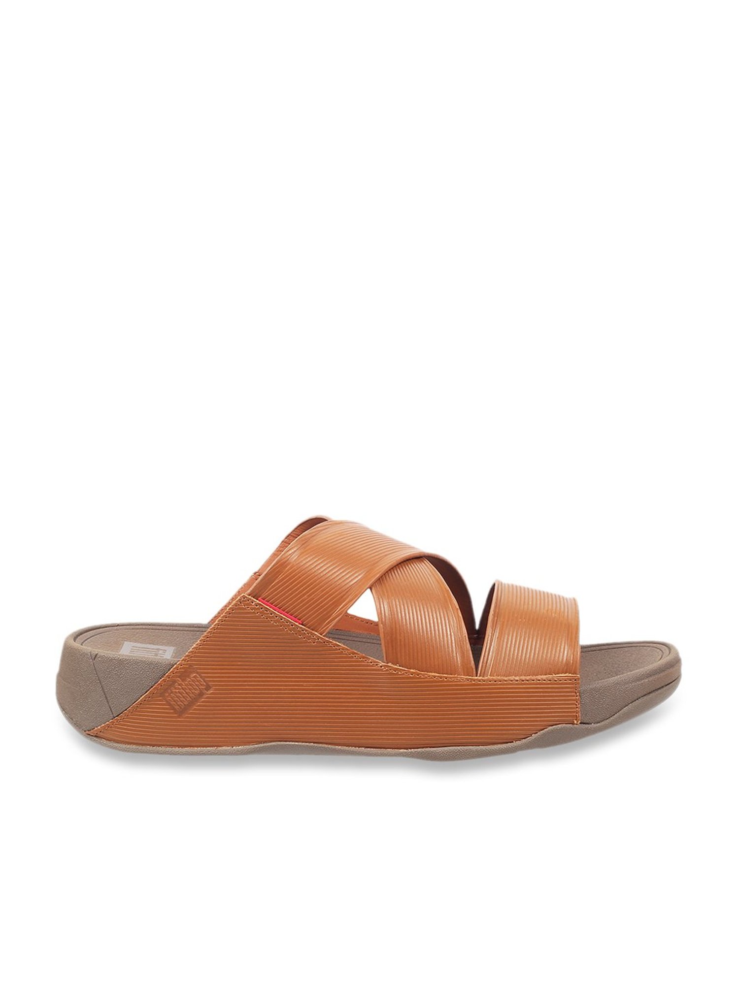 FitFlop Men's Tan Cross Strap Sandals