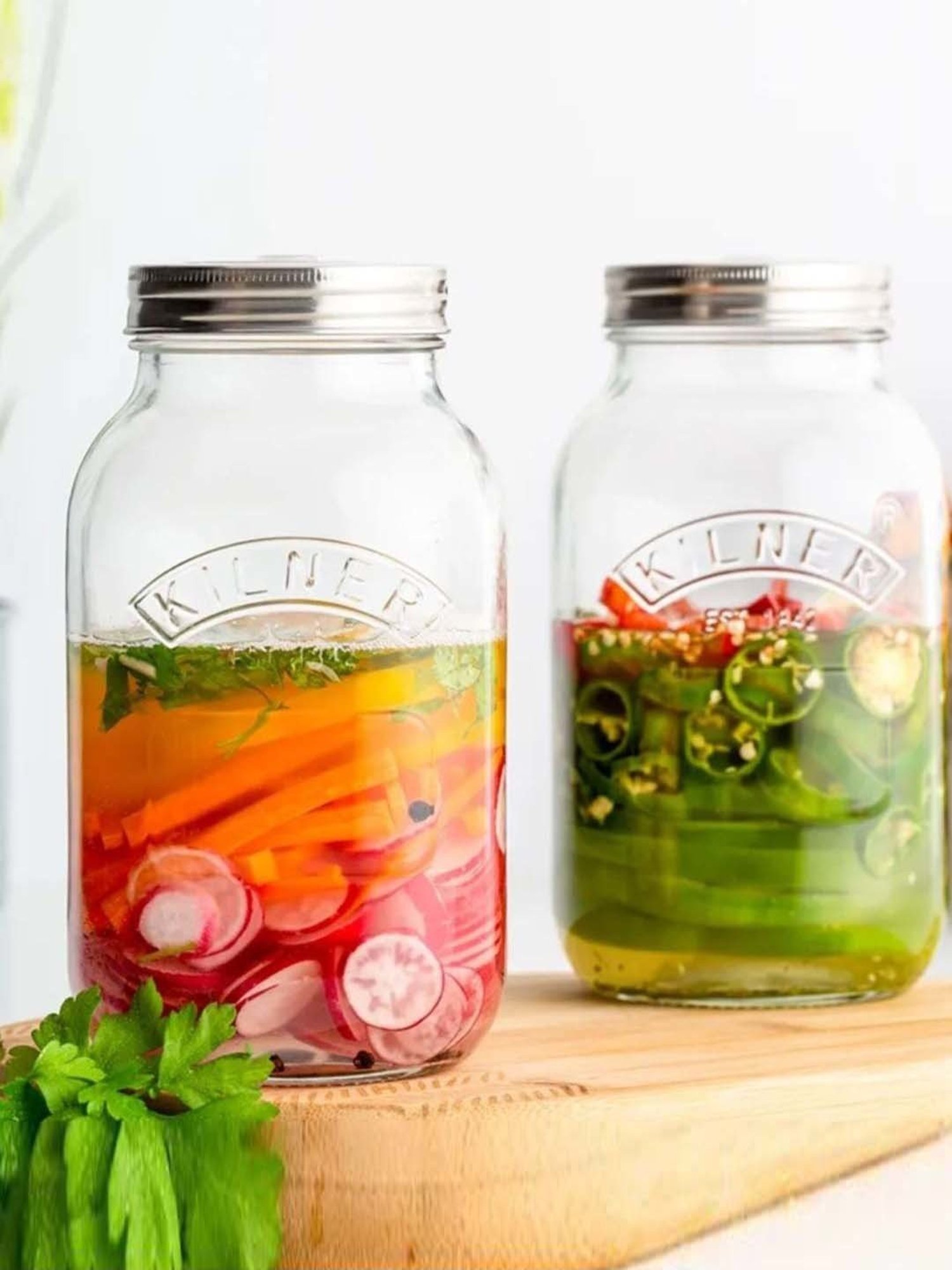 Kilner Transparent Stainless Steel Small Fermentation Jars (1 L)