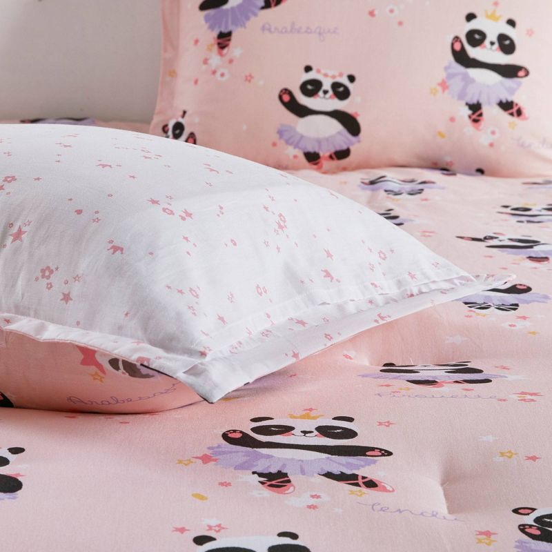Full/Queen Patty Ballerina Panda Cotton Comforter Set Pink