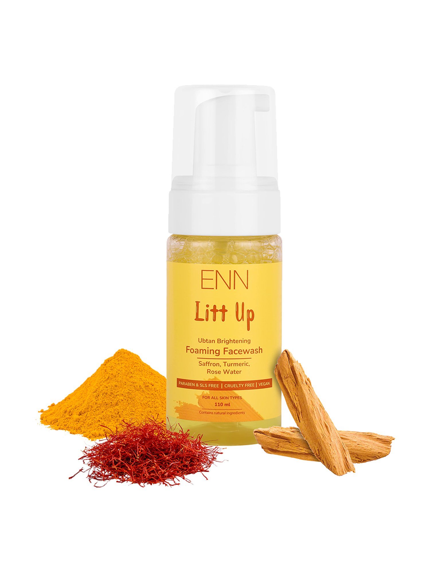 ENN Litt Up Ubtan Skin Brightening Foaming Face Wash & Face Mask