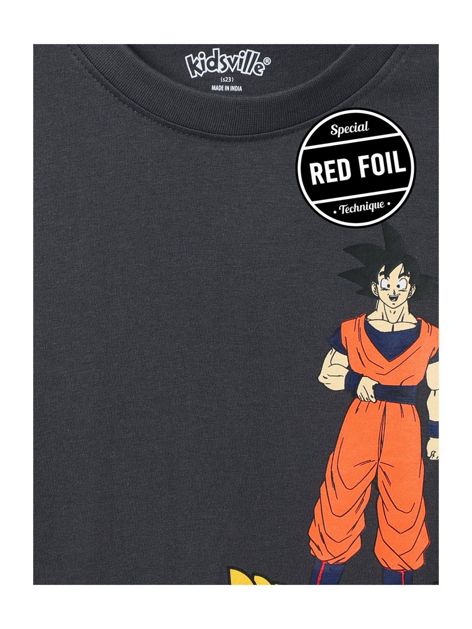 Kidsville Dragon Ball Z Printed Grey Tshirt For Boys