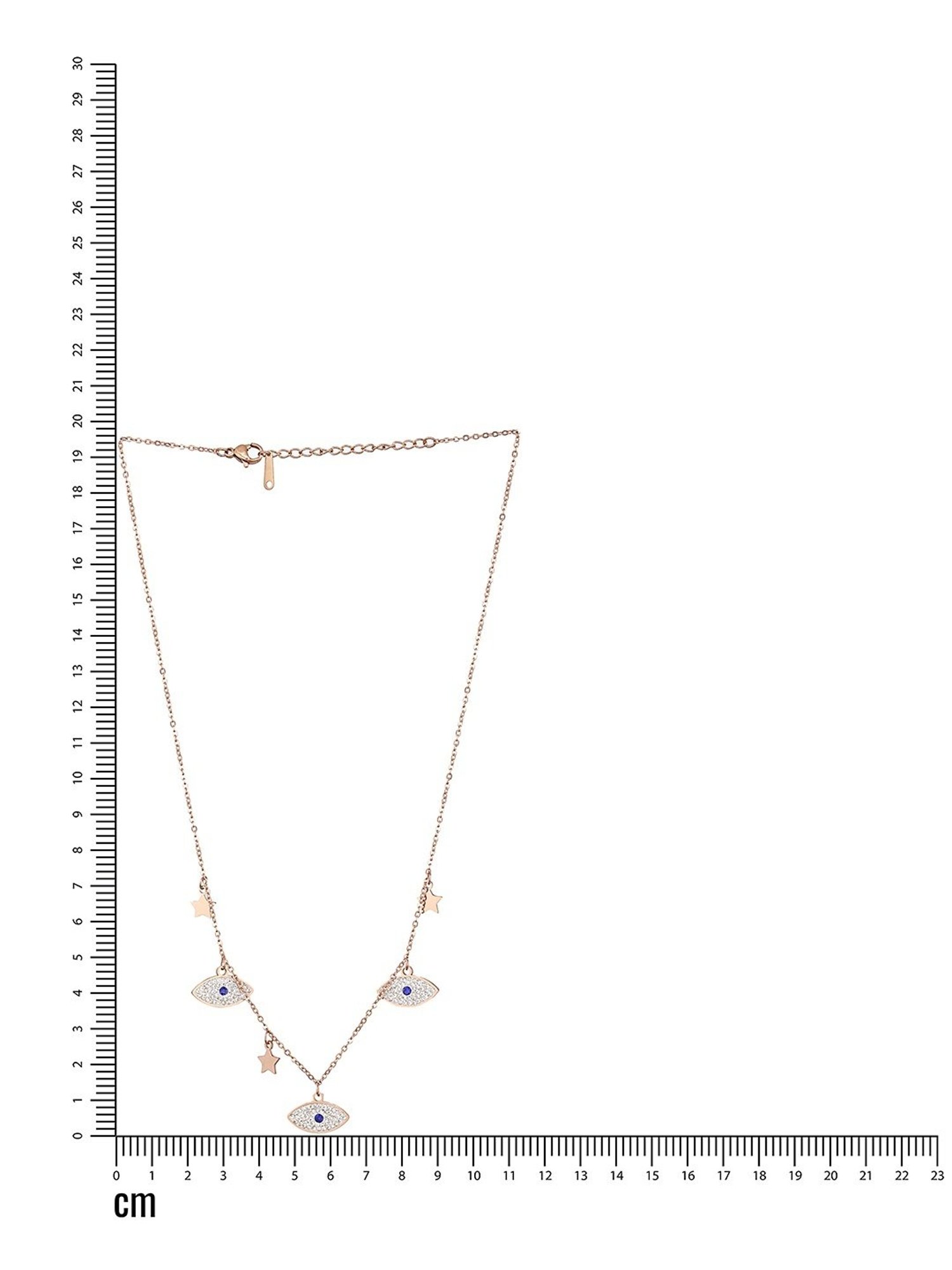 Aatmana Rose Gold-Plated CZ Studded Evil Eye & Star Chain