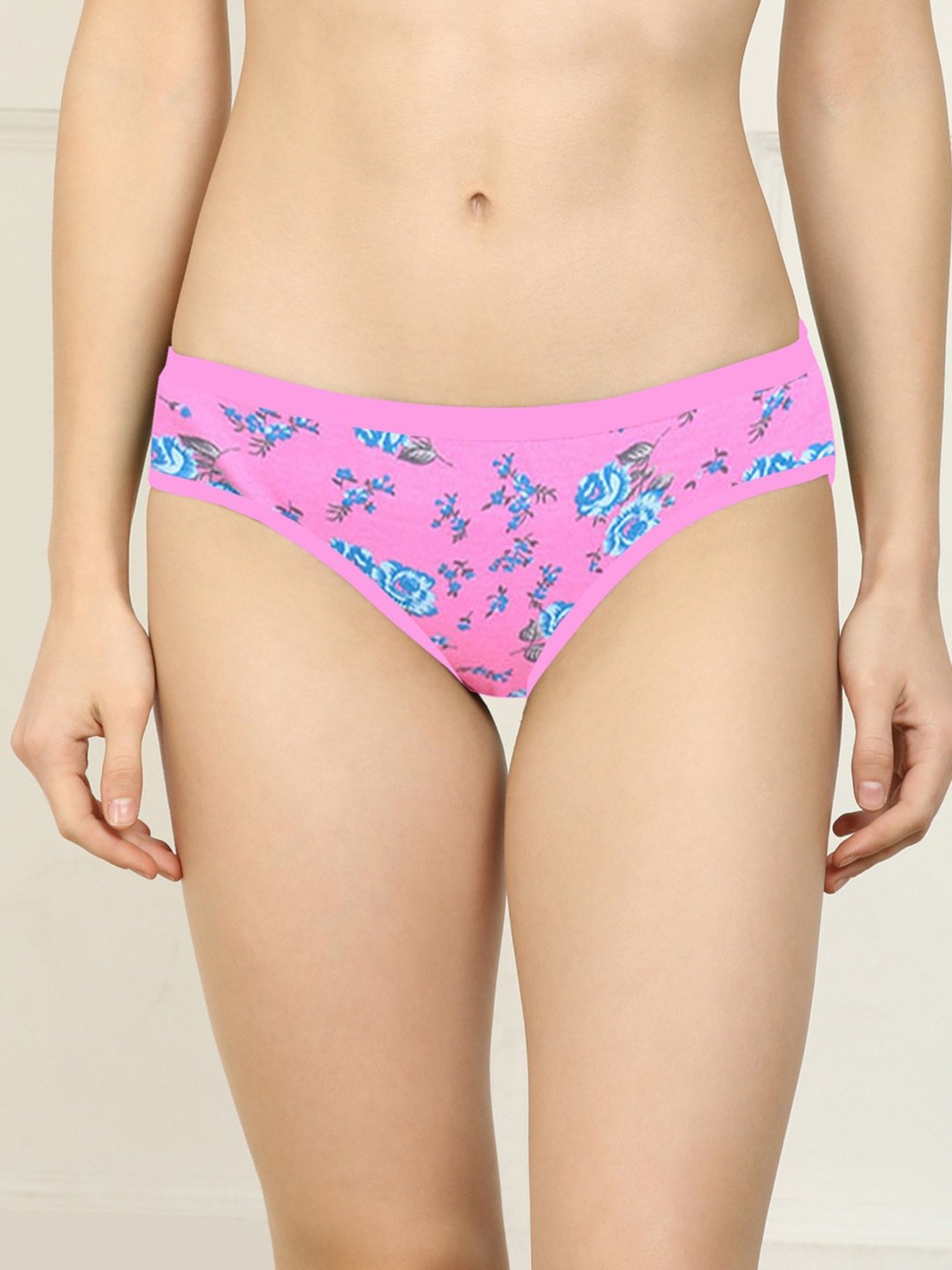 AROUSY Black & Pink Floral Print Hipster Panties - Pack Of 6