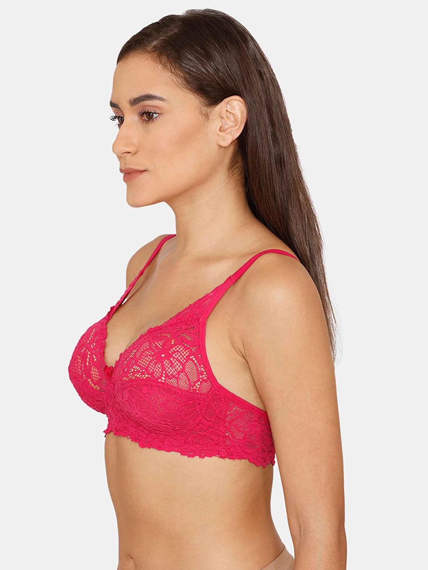 Rosaline by Zivame Fuchsia Red Non Wired Non Padded Full Coverage Bra