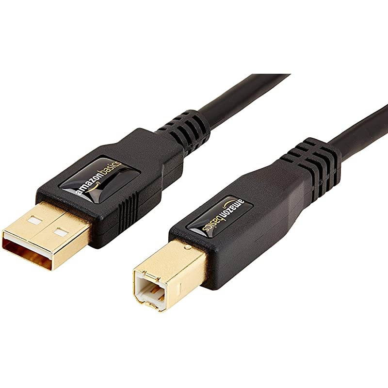 Basics USB 2.0 Printer Type Cable - A-Male to B-Male - 16 Feet (4.8 Meters)