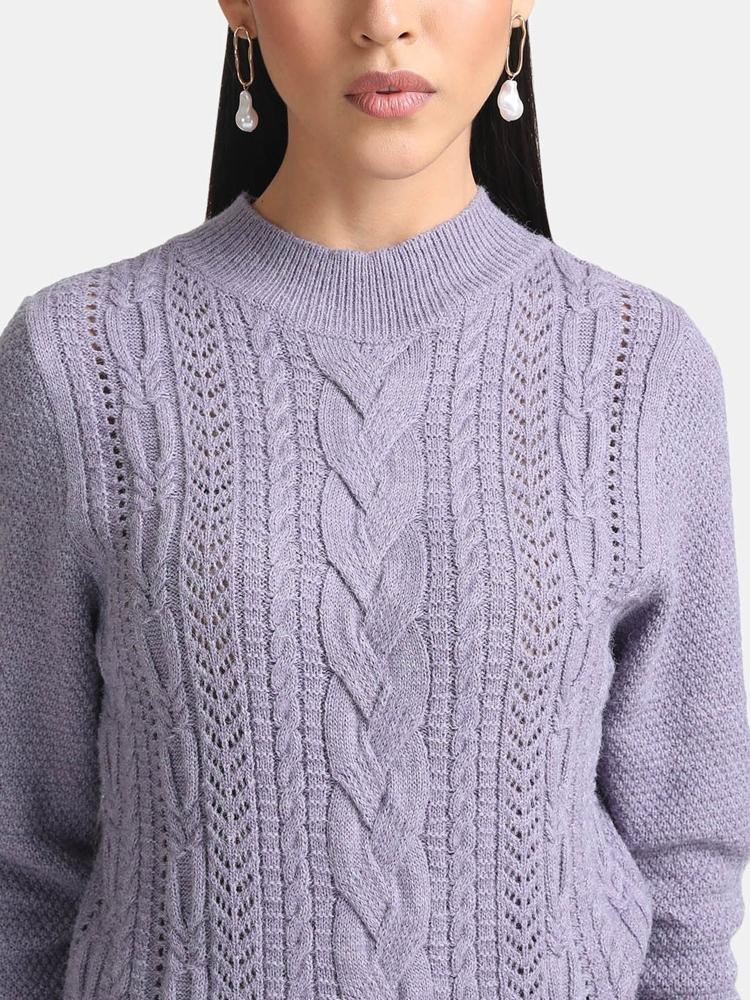 Kazo Cable Knit Turtle Neck Pullover
